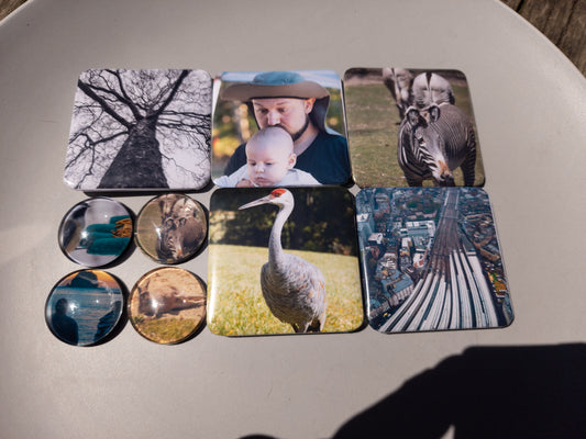 1 inch round personalized magnets - Set of 5